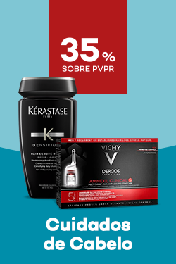 Cuidados de Cabelo de homem com destaque promocional de até 35% sobre preço de Venda ao Público Recomendado